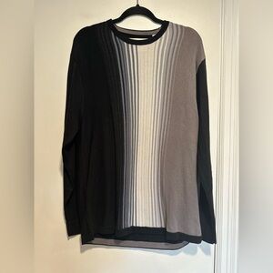 Perry Ellis Men’s Sz: XL Y2K Retro Vertical Stripes Ombré Pullover Sweater.